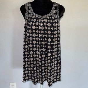 American Eagle Dress Womens Small Black Floral Sleeveless Strappy Boho top sz s